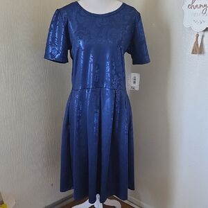 LuLaRoe Navy Blue Amelia Dress